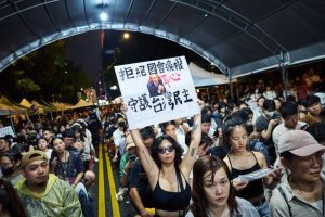 Protesters worry the bill will undermine Taiwan’s democracy and potentially threaten national security [Yasuyoshi Chiba/AFP]