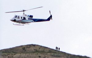 A helicopter carrying Iran's President Ebrahim Raisi takes off, near the Iran-Azerbaijan border, May 19, 2024. The helicopter with Raisi on board later crashed. Photo: Ali Hamed Haghdoust/IRNA/WANA (West Asia News Agency) via REUTERS